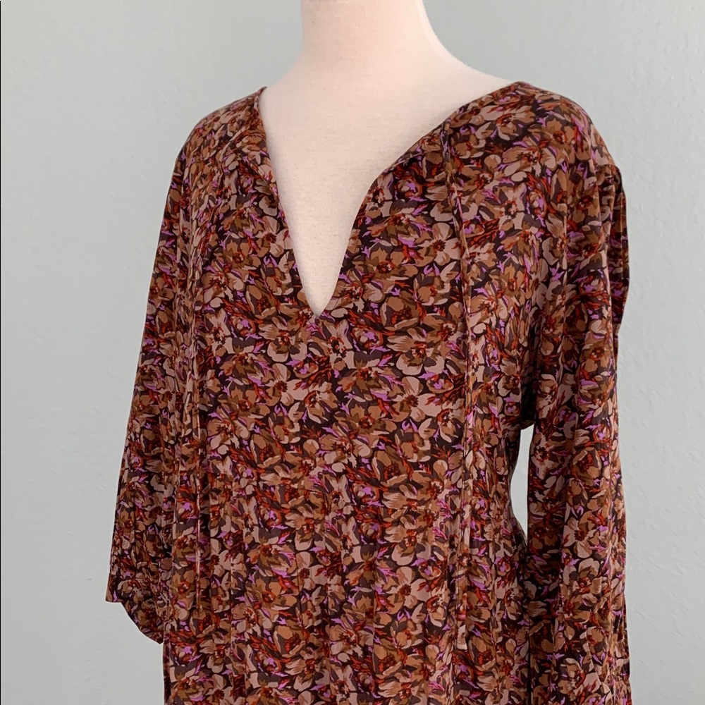 Natural Life Sage Tiered Floral Maxi Dress L/XL - Picture 6 of 14